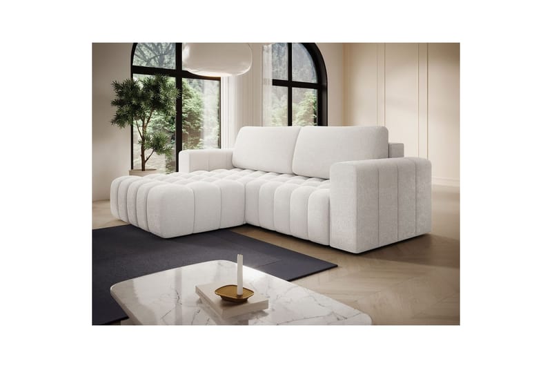 Sektionssofa Eltap Bonett 250x175x92 cm - Jaffray 01, Hvid, Venstre - Møbler - Sofaer - Sovesofaer
