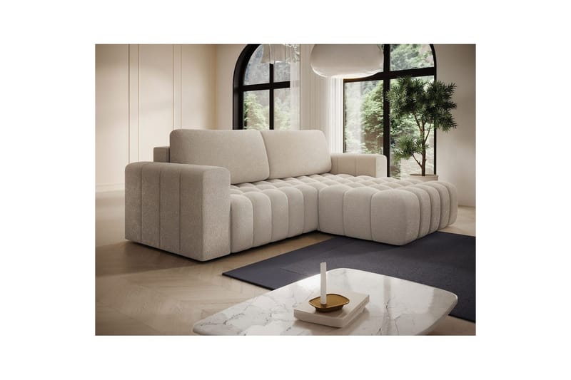 Sektionssofa Eltap Bonett 250x175x92 cm - Jaffray 18, Beige, Højre - Møbler - Sofaer - Sovesofaer
