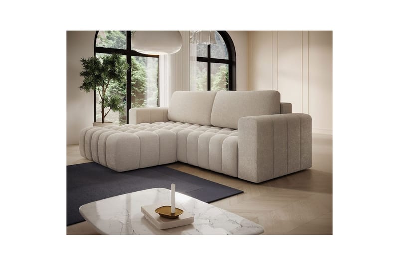 Sektionssofa Eltap Bonett 250x175x92 cm - Jaffray 18, Beige, Venstre - Møbler - Sofaer - Sovesofaer