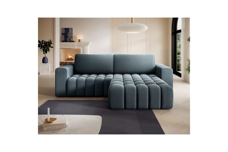 Sektionssofa Eltap Bonett 250x175x92 cm - Jaffray 40, Blå, Højre - Møbler - Sofaer - Sovesofaer