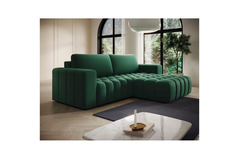 Sektionssofa Eltap Bonett 250x175x92 cm - Kronos 19, Mørkegrøn, Højre - Møbler - Sofaer - Sovesofaer