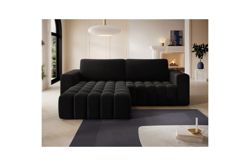 Sektionssofa Eltap Bonett 250x175x92 cm - Matt Velvet 99, Blå, Venstre - Møbler - Sofaer - Sovesofaer