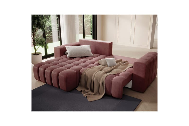 Sektionssofa Eltap Bonett 250x175x92 cm - Monolith 63, Pink, Venstre - Møbler - Sofaer - Sovesofaer