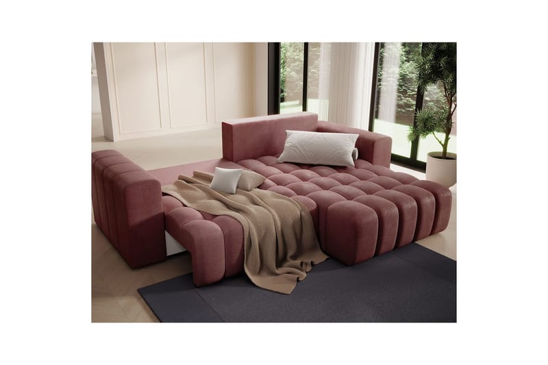Sektionssofa Eltap Bonett 250x175x92 cm - Monolith 63, Pink, Højre - Møbler - Sofaer - Sovesofaer