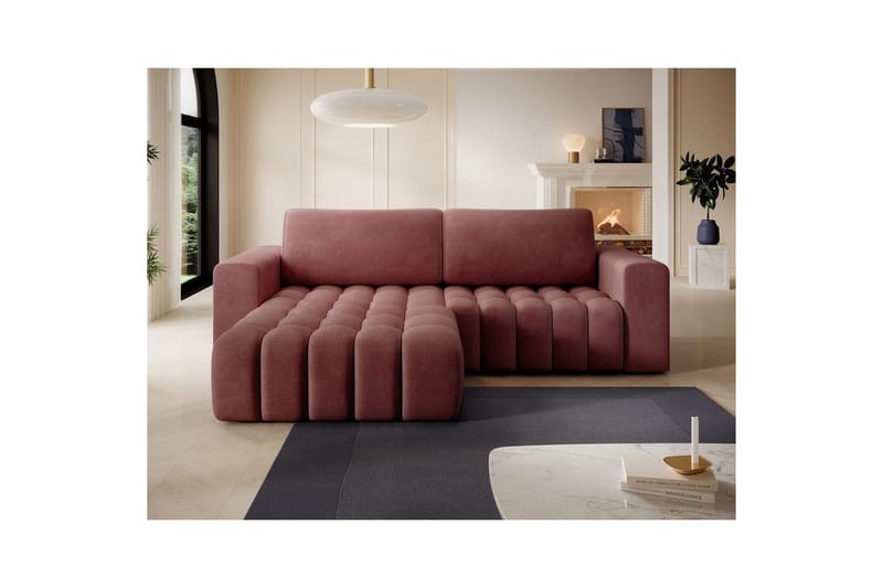 Sektionssofa Eltap Bonett 250x175x92 cm - Monolith 63, Pink, Venstre - Møbler - Sofaer - Sovesofaer
