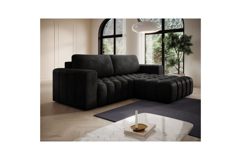 Sektionssofa Eltap Bonett 250x175x92 cm - Monolith 97, Mørkegrå, Højre - Møbler - Sofaer - Sovesofaer