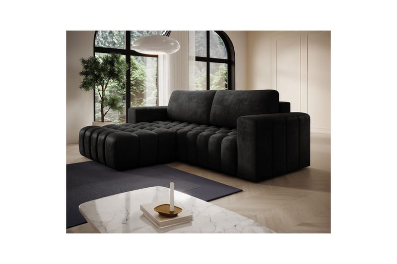 Sektionssofa Eltap Bonett 250x175x92 cm - Monolith 97, Mørkegrå, Venstre - Møbler - Sofaer - Sovesofaer