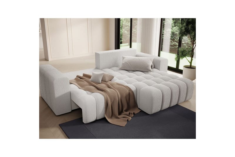 Sektionssofa Eltap Bonett 250x175x92 cm - Royal 01, Hvid, Højre - Møbler - Sofaer - Sovesofaer