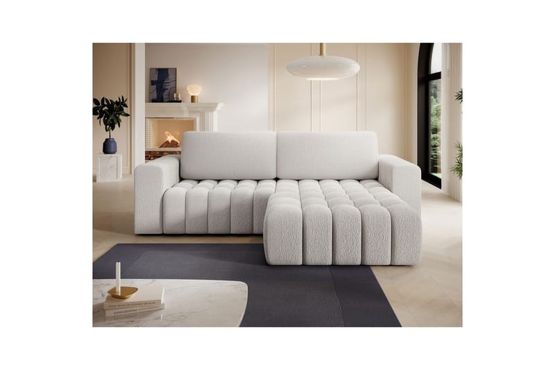 Sektionssofa Eltap Bonett 250x175x92 cm - Royal 01, Hvid, Højre - Møbler - Sofaer - Sovesofaer