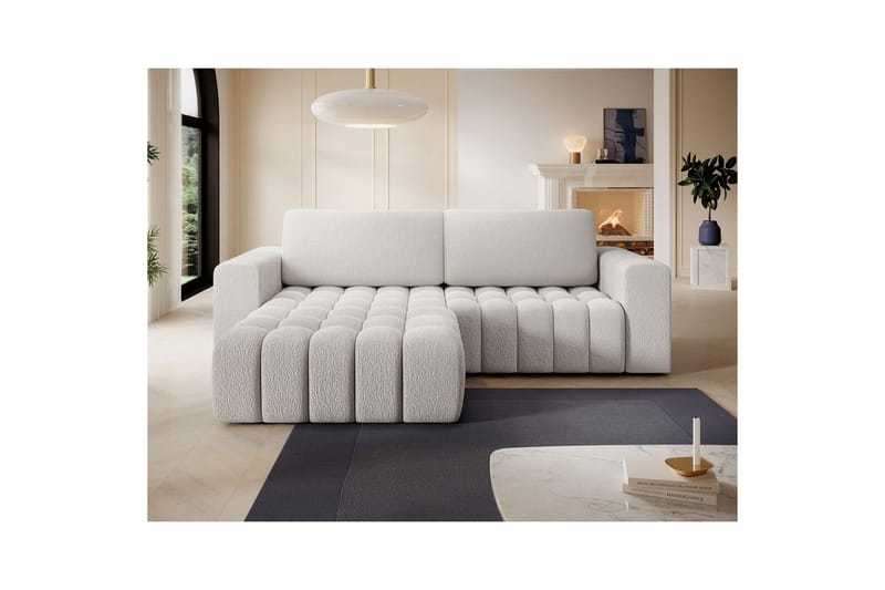 Sektionssofa Eltap Bonett 250x175x92 cm - Royal 01, Hvid, Venstre - Møbler - Sofaer - Sovesofaer