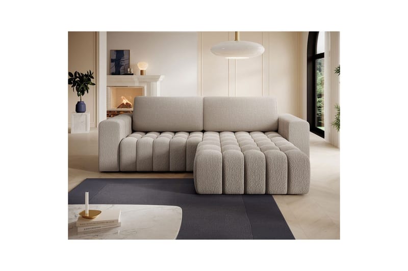 Sektionssofa Eltap Bonett 250x175x92 cm - Royal 18, Beige, Højre - Møbler - Sofaer - Sovesofaer