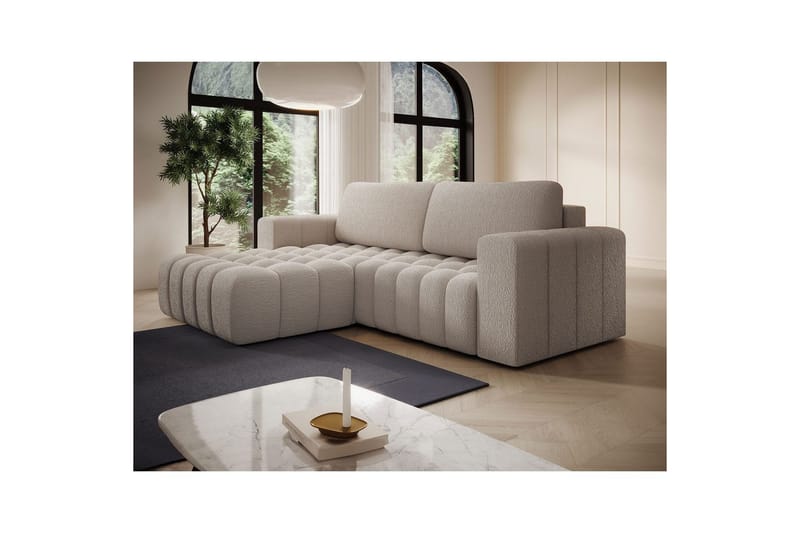 Sektionssofa Eltap Bonett 250x175x92 cm - Royal 18, Beige, Venstre - Møbler - Sofaer - Sovesofaer