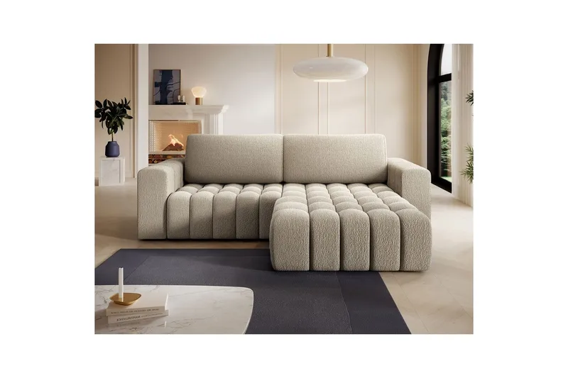 Sektionssofa Eltap Bonett 250x175x92 cm - Royal 20, Beige, Højre - Møbler - Sofaer - Sovesofaer