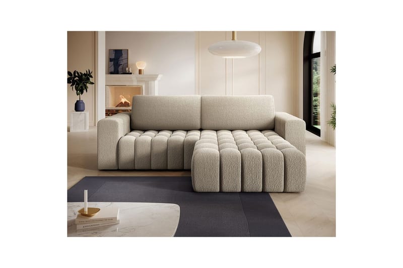 Sektionssofa Eltap Bonett 250x175x92 cm - Royal 20, Beige, Højre - Møbler - Sofaer - Sovesofaer