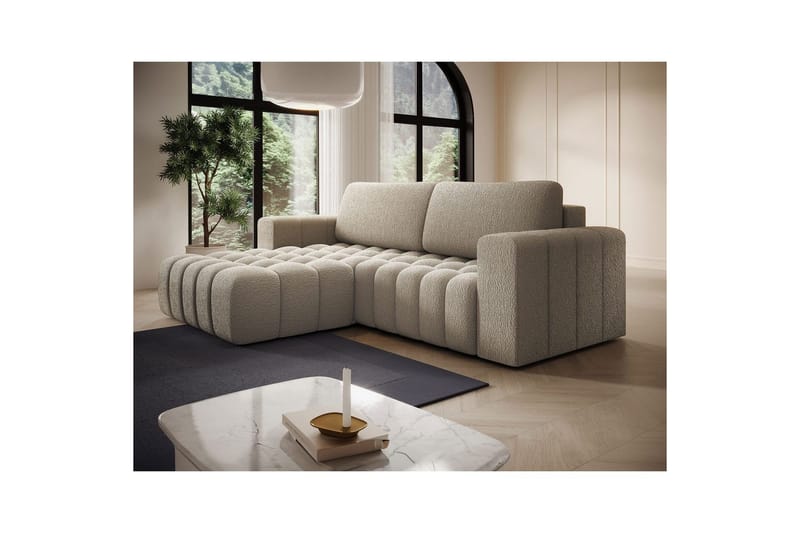 Sektionssofa Eltap Bonett 250x175x92 cm - Royal 20, Beige, Venstre - Møbler - Sofaer - Sovesofaer