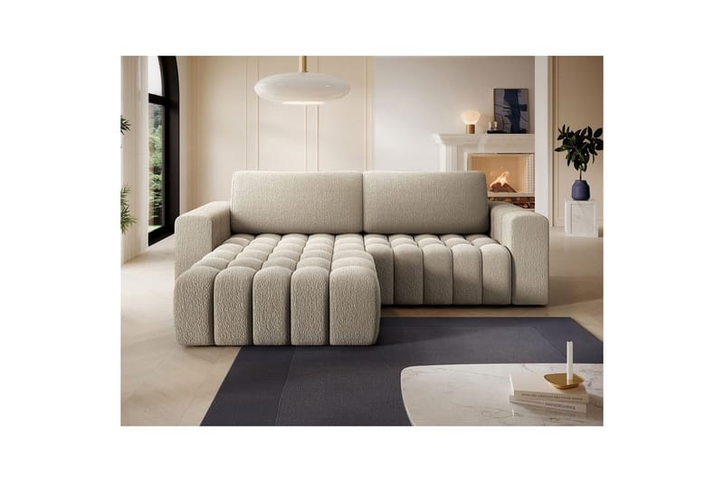 Sektionssofa Eltap Bonett 250x175x92 cm - Royal 20, Beige, Venstre - Møbler - Sofaer - Sovesofaer