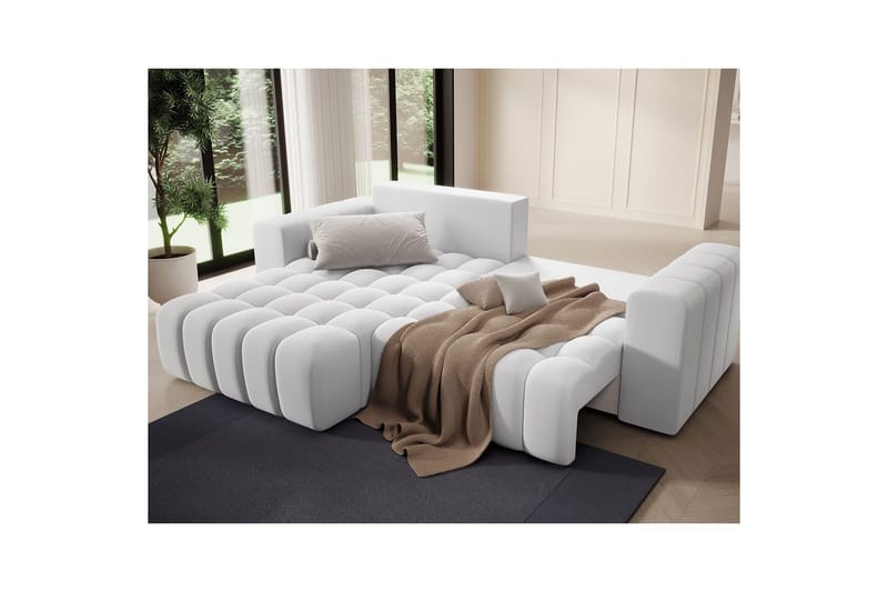 Sektionssofa Eltap Bonett 250x175x92 cm - Solar 01, Hvid, Venstre - Møbler - Sofaer - Sovesofaer