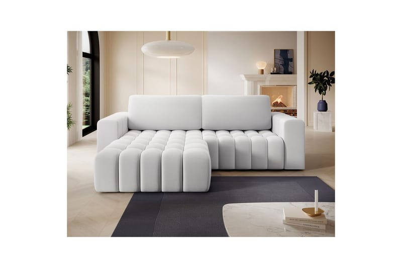 Sektionssofa Eltap Bonett 250x175x92 cm - Solar 01, Hvid, Venstre - Møbler - Sofaer - Sovesofaer