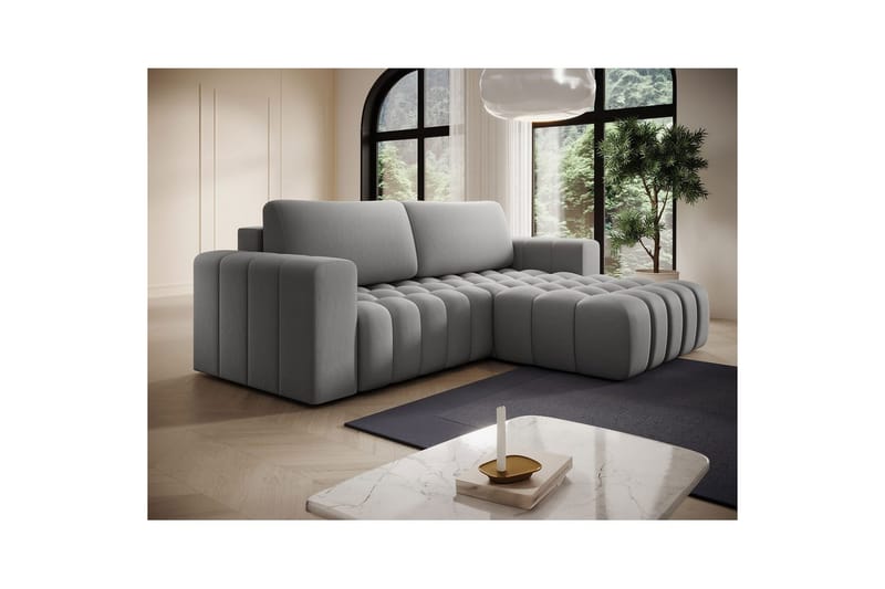 Sektionssofa Eltap Bonett 250x175x92 cm - Paros 05, Lys Grå, Højre - Møbler - Sofaer - Sovesofaer