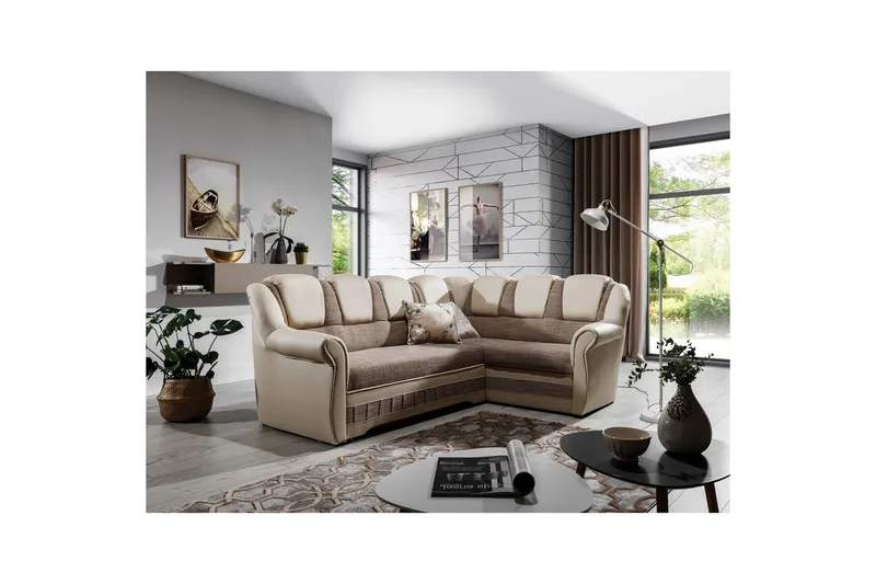 Sektionssofa Eltap Lord II 243x195x112 cm - Berlin 03, Soft 33, Beige, Højre - Møbler - Sofaer - Sovesofaer