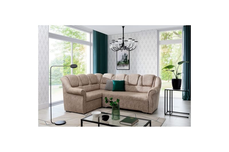 Sektionssofa Eltap Lord II 243x195x112 cm, Dora 21, Beige, Venstre