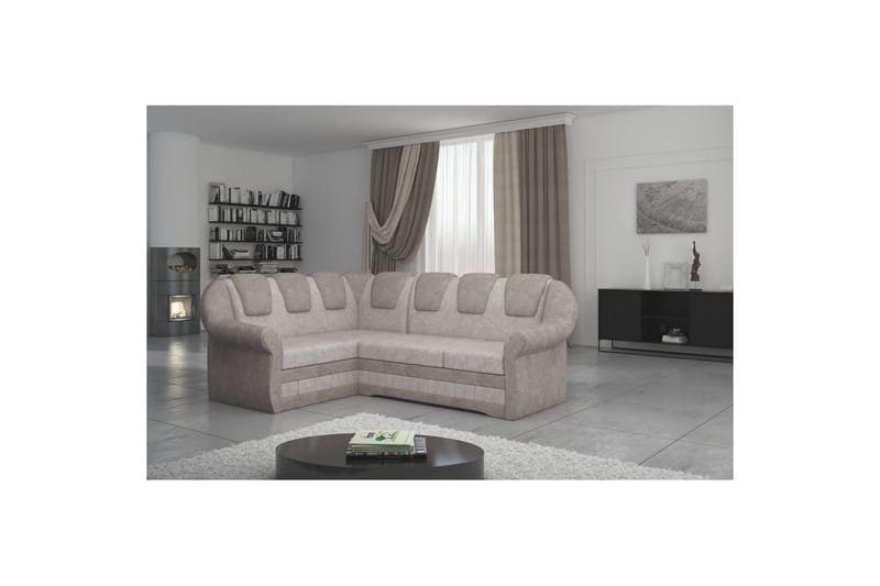 Sektionssofa Eltap Lord II 243x195x112 cm - Dora 21, Dora 22, Beige, Brun, Venstre - Møbler - Sofaer - Sovesofaer