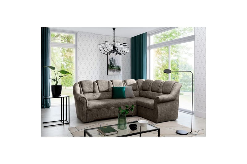Sektionssofa Eltap Lord II 243x195x112 cm - Dora 22, Brun, Højre - Møbler - Sofaer - Sovesofaer