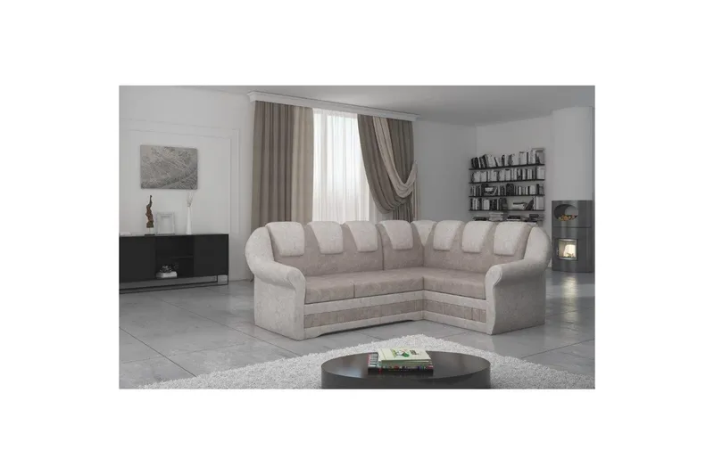 Sektionssofa Eltap Lord II 243x195x112 cm - Dora 22, Dora 21, Brun, Beige, Højre - Møbler - Sofaer - Sovesofaer