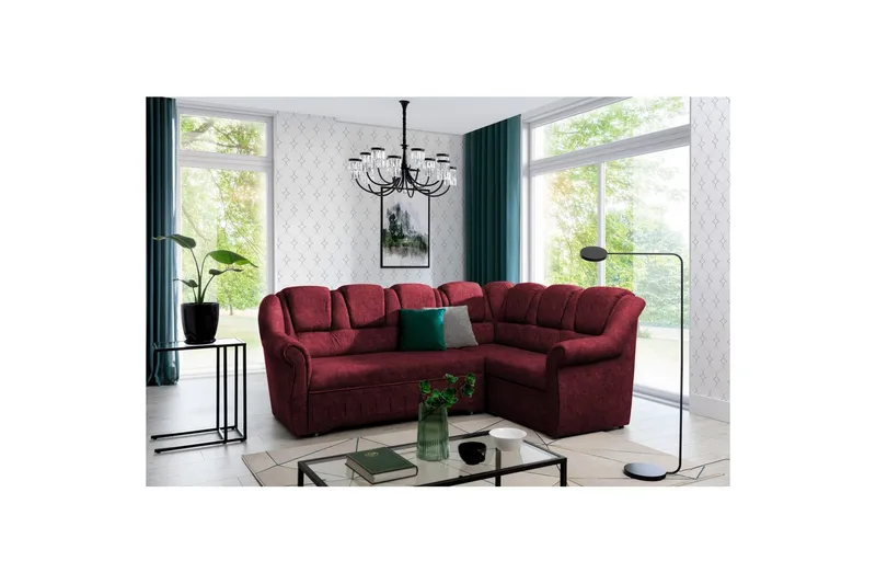 Sektionssofa Eltap Lord II 243x195x112 cm - Dora 63, Rød, Højre - Møbler - Sofaer - Sovesofaer