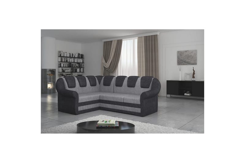 Sektionssofa Eltap Lord II 243x195x112 cm - Dora 90, Dora 96, Grå, Sort, Venstre - Møbler - Sofaer - Sovesofaer