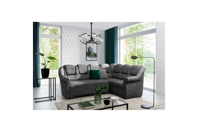 Sektionssofa Eltap Lord II 243x195x112 cm - Dora 90, Grå, Højre - Møbler - Sofaer - Sovesofaer