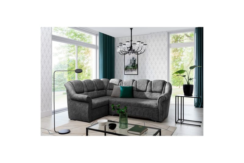 Sektionssofa Eltap Lord II 243x195x112 cm - Dora 90, Grå, Venstre - Møbler - Sofaer - Sovesofaer