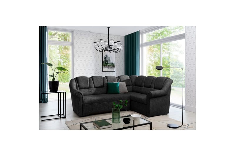 Sektionssofa Eltap Lord II 243x195x112 cm - Dora 95, Mørkegrå, Højre - Møbler - Sofaer - Sovesofaer