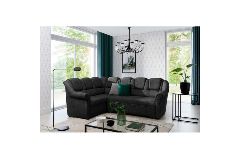 Sektionssofa Eltap Lord II 243x195x112 cm, Dora 95, Mørkegrå, Venstre