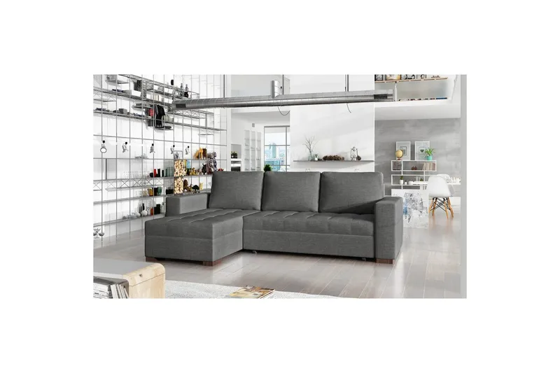 Sektionssofa Eltap Newark 237x150x90 cm - Sawana 05, Grå - Møbler - Sofaer - Sovesofaer