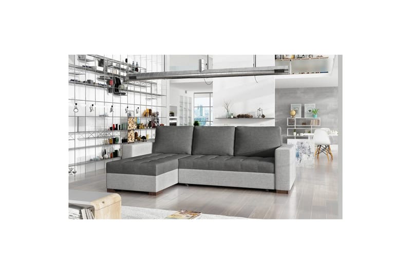 Sektionssofa Eltap Newark 237x150x90 cm - Sawana 05, Sawana 21, Grå - Møbler - Sofaer - Sovesofaer