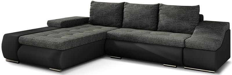 Sektionssofa Eltap Ontario 295x200x82 cm, Berlin 02, Soft 11, Sort, Venstre