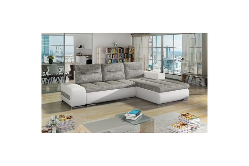 Sektionssofa Eltap Ottavio 275x180x85 cm - Berlin 01, Soft 17, Grå, Hvid, Højre - Møbler - Sofaer - Sovesofaer