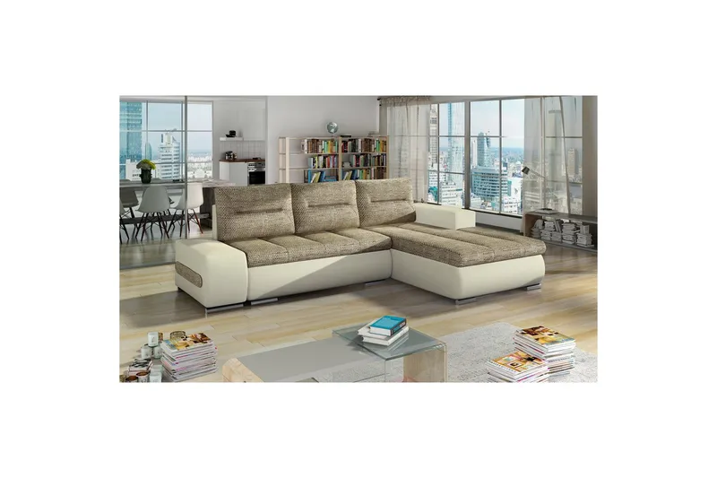 Sektionssofa Eltap Ottavio 275x180x85 cm, Berlin 03, Soft 33, Beige, Højre