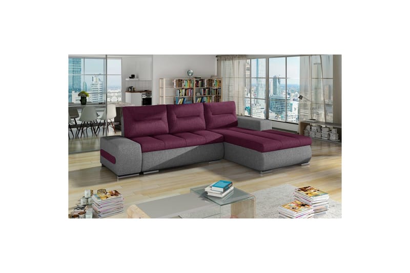 Sektionssofa Eltap Ottavio 275x180x85 cm - Lars 68, Lars 98, Lilla, Grå, Højre - Møbler - Sofaer - Sovesofaer