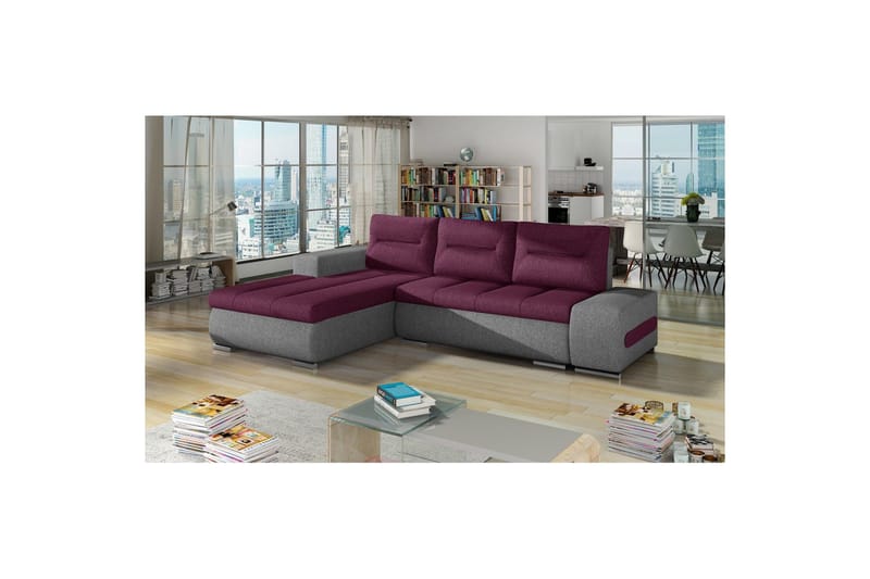 Sektionssofa Eltap Ottavio 275x180x85 cm - Lars 68, Lars 98, Lilla, Grå, Venstre - Møbler - Sofaer - Sovesofaer