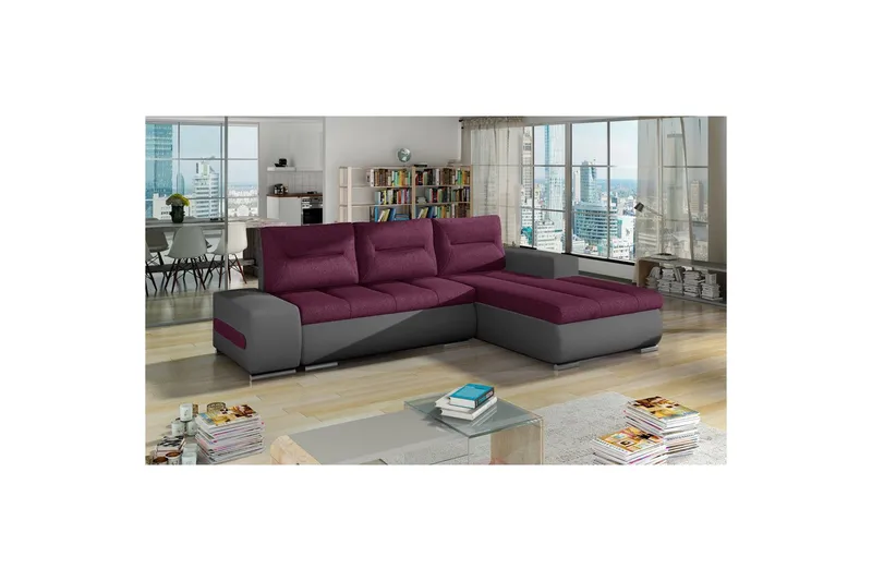 Sektionssofa Eltap Ottavio 275x180x85 cm, Lars 68, Soft 29, Lilla, Grå, Højre