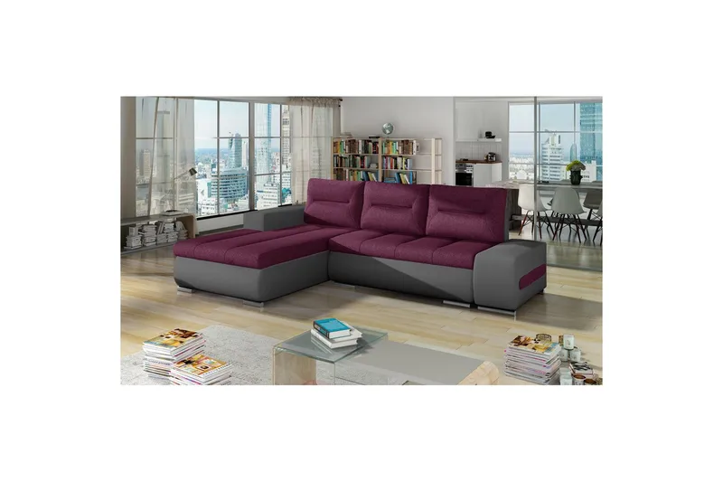 Sektionssofa Eltap Ottavio 275x180x85 cm - Lars 68, Soft 29, Lilla, Grå, Venstre - Møbler - Sofaer - Sovesofaer