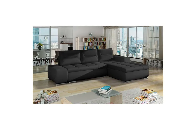 Sektionssofa Eltap Ottavio 275x180x85 cm - Soft 11, Sort, Højre - Møbler - Sofaer - Sovesofaer