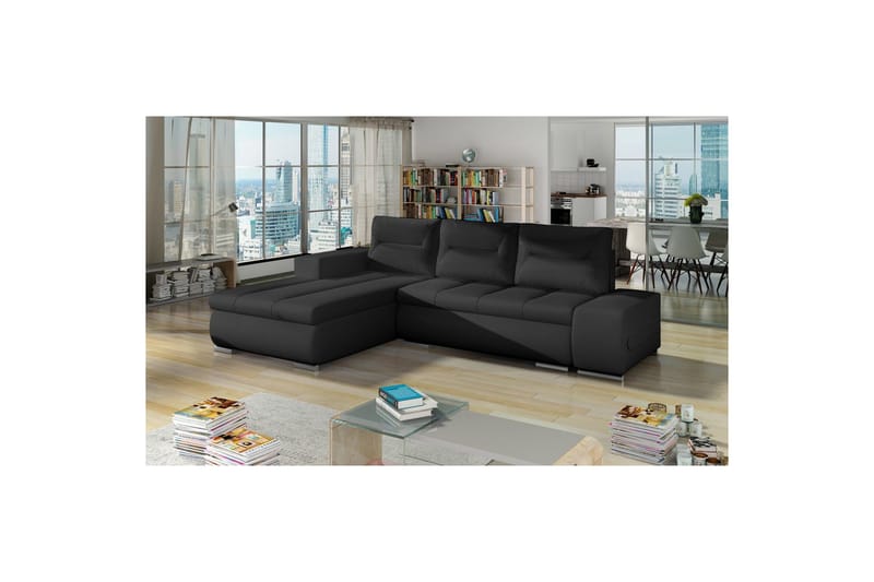 Sektionssofa Eltap Ottavio 275x180x85 cm, Soft 11, Sort, Venstre