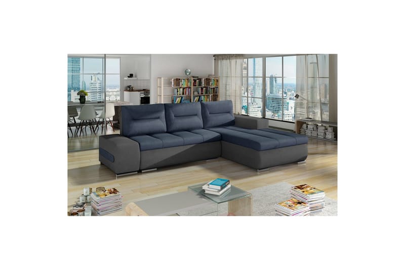 Sektionssofa Eltap Ottavio 275x180x85 cm - Soro 76, Soro 93, Blå, Grå, Højre - Møbler - Sofaer - Sovesofaer