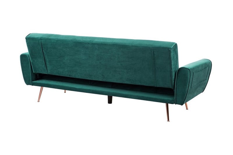 Selnes 3-personers Foldbar Sovesofa 100x181 cm i Fløjl - Grøn - Møbler - Sofaer - Sovesofaer