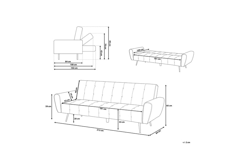 Selnes sovesofa 212 cm - Grøn - Møbler - Sofaer - Sovesofaer