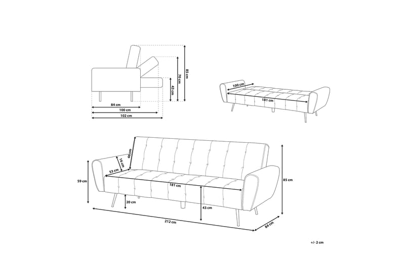 Selnes sovesofa 212 cm - Grøn - Møbler - Sofaer - Sovesofaer