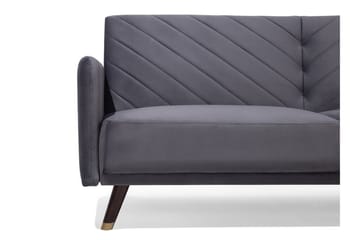Senja 2-personers Sovesofa 200 cm i Fløjl med Træben - Grå - Møbler - Sofaer - Sovesofaer